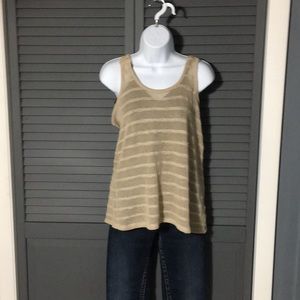 Maurices tan knit/crochet tank S